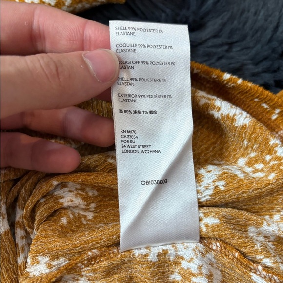 Anthropologie Dolman mustard yellow floral tie waist 3/4 sleeve top blouse xs - Picture 9 of 14